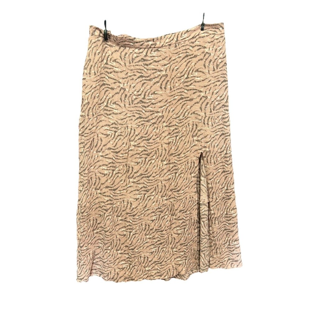 Y2K Women's Midi Skirt Pink Animal Print Size XL Late 90s PNW - Picture 2 of 4